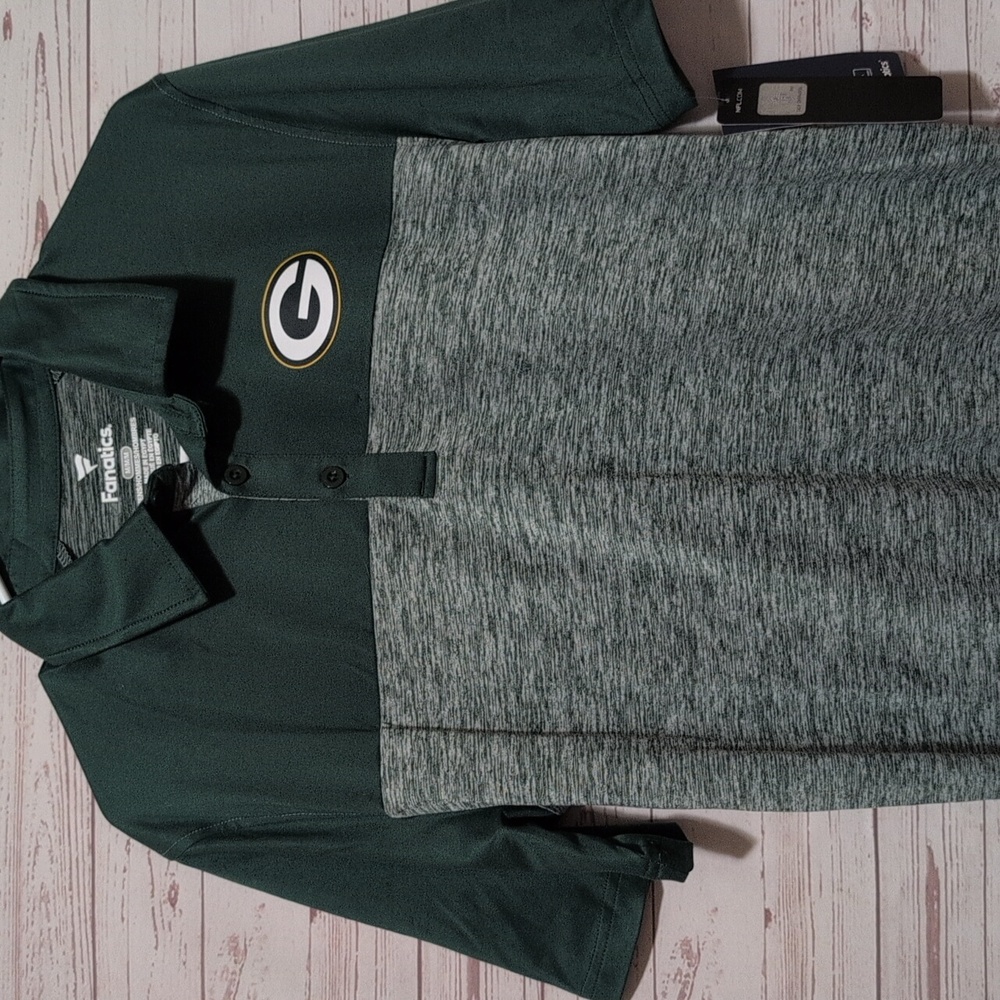 New Green Bay Packers Fanatics Men's Green Polo Shirt NFL NWT